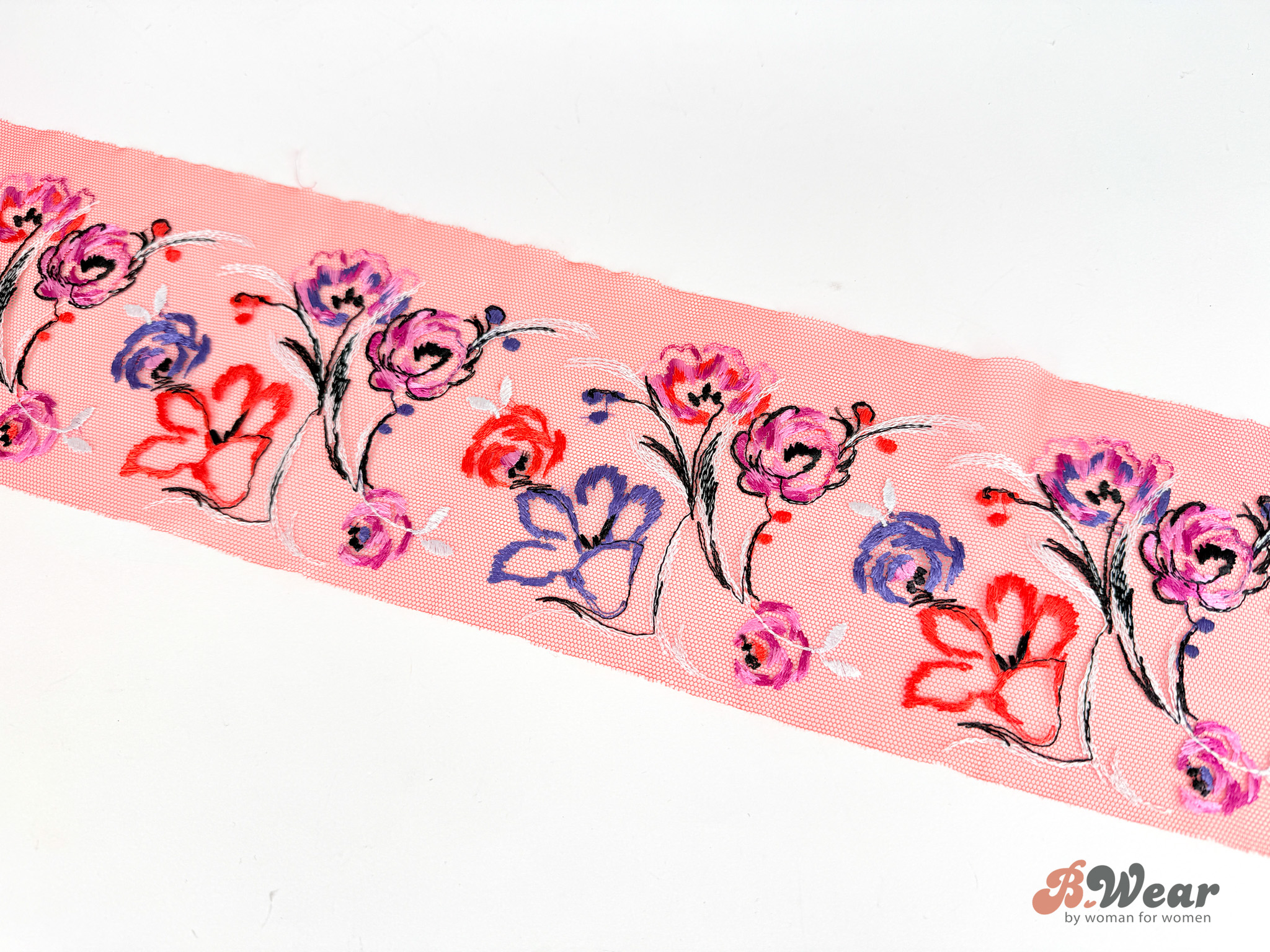 Orange med vackra blommor - 11 cm stum spets - 2