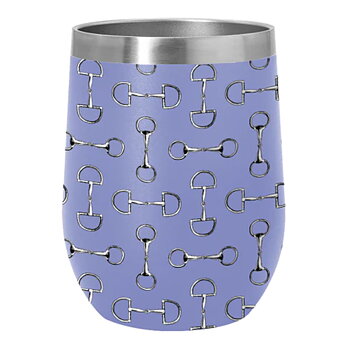 Wine Tumbler AWST Intl Horse Motif Snaffle Bit Blue