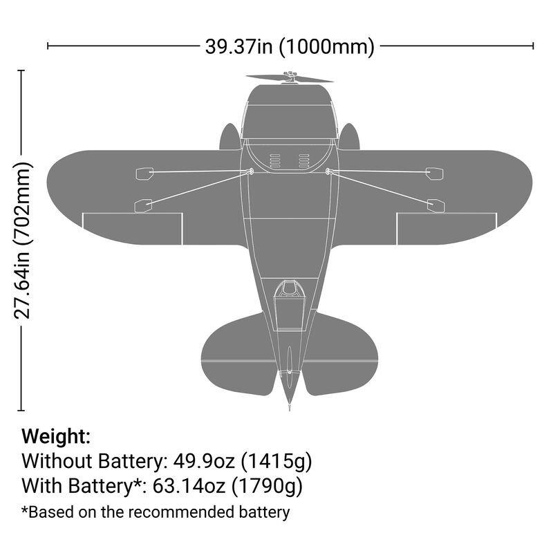 E-flite Gee Bee R-2 1.0m BNF Basic with AS3X+ and SAFE Select - 26