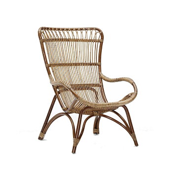 Monet korgfåtölj antikbrun Sika-Design