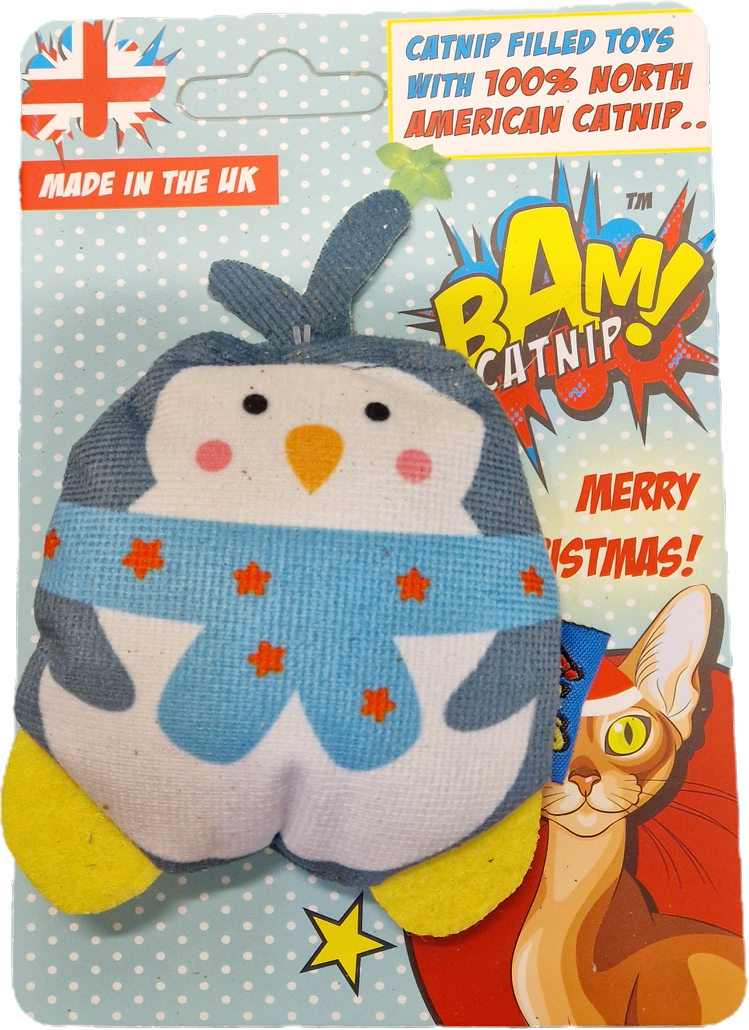 Kattleksak penguin med 100% amerikansk catnip
