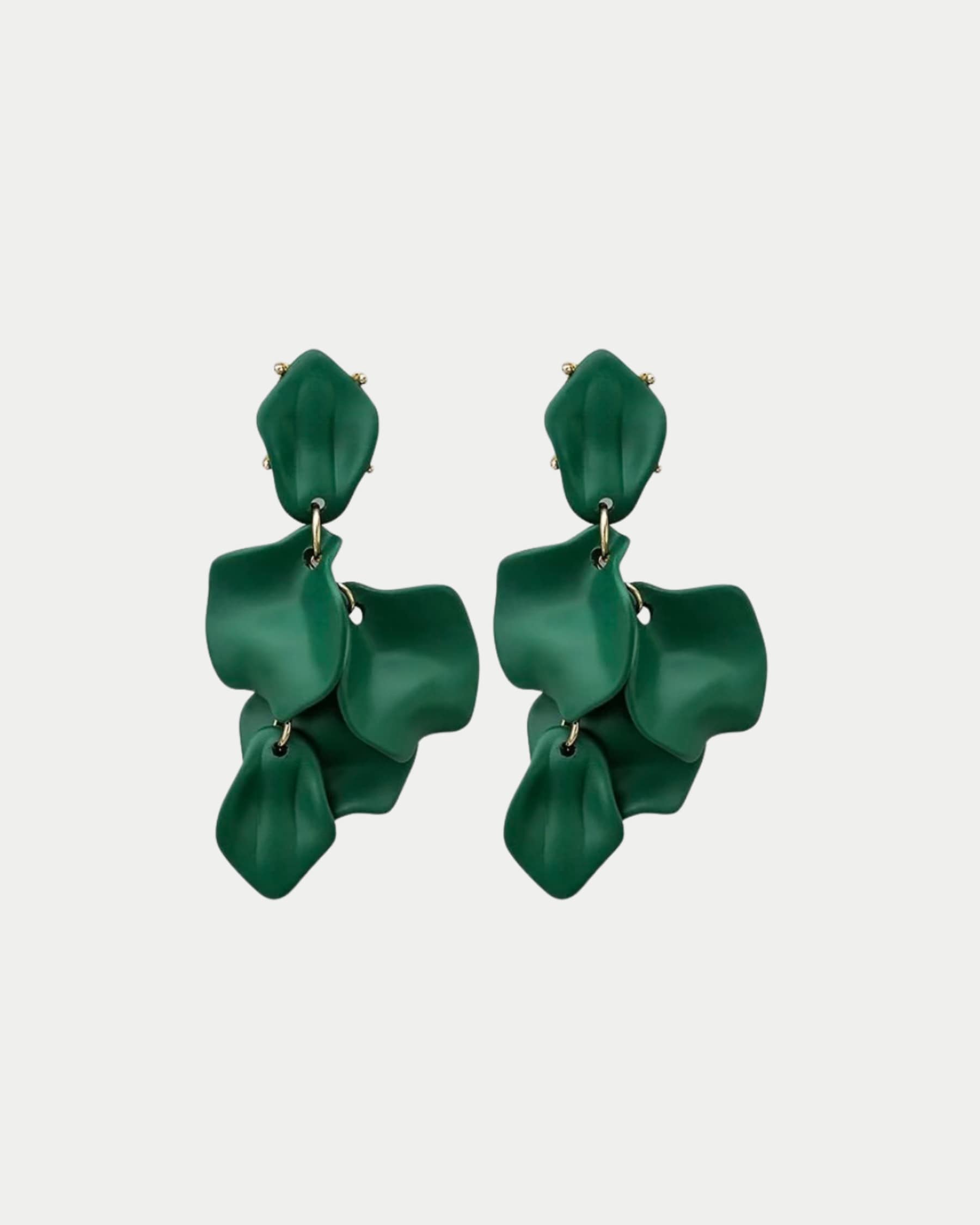 Leaf Earrings Matt Dark Green