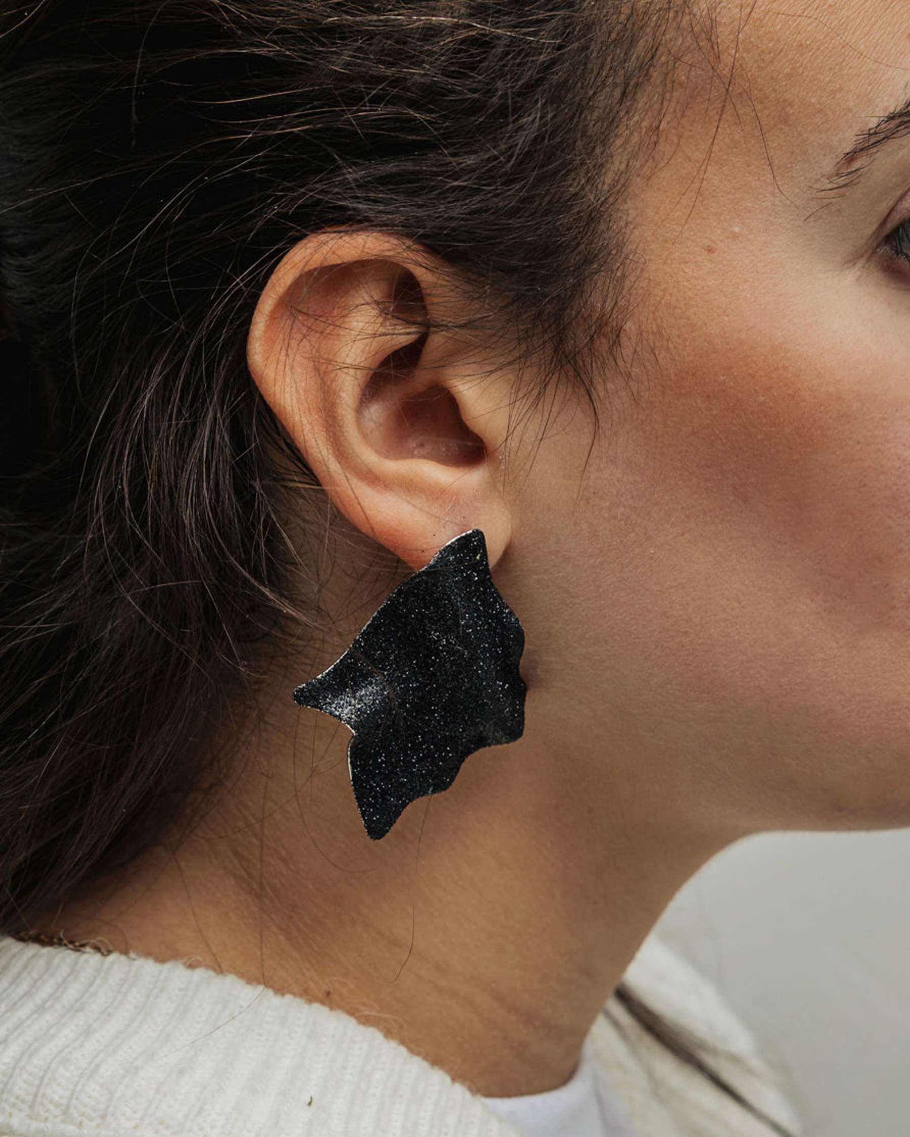 Deia Glitter Earrings Black Glitter S - 2