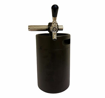 Mini keg 4 l med regulator och tappkran, svart