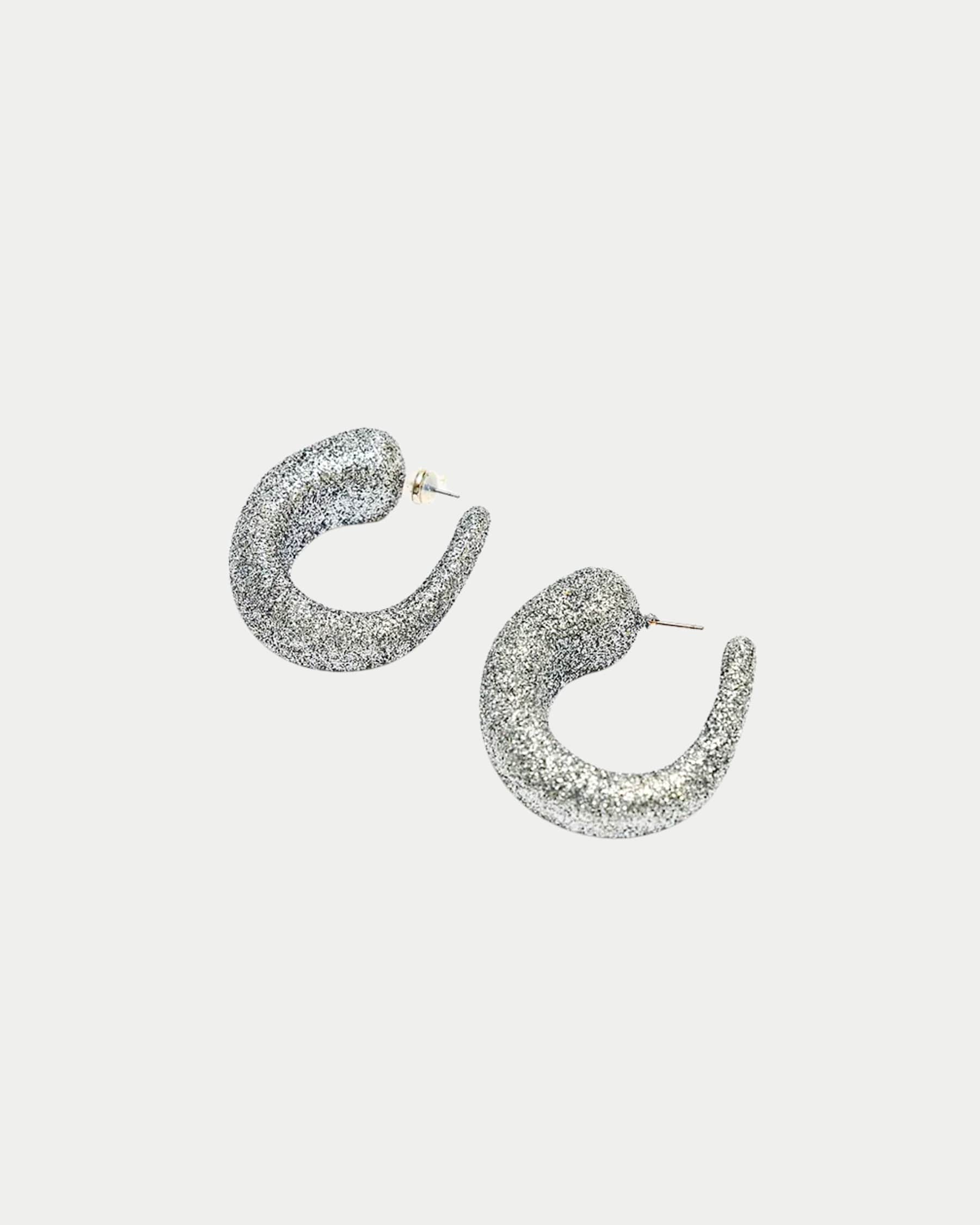 Hook Hoops Glitter Silver Glitter