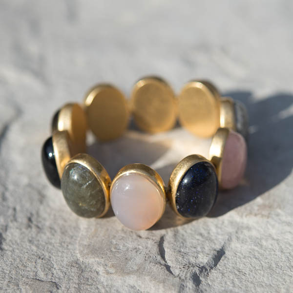 Sence Copenhagen - Bracelet Signature Multi Stone Worn Gold - 4