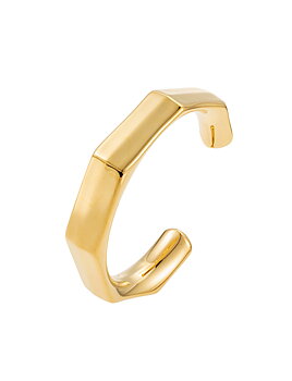 Edgy c shape bangle gold