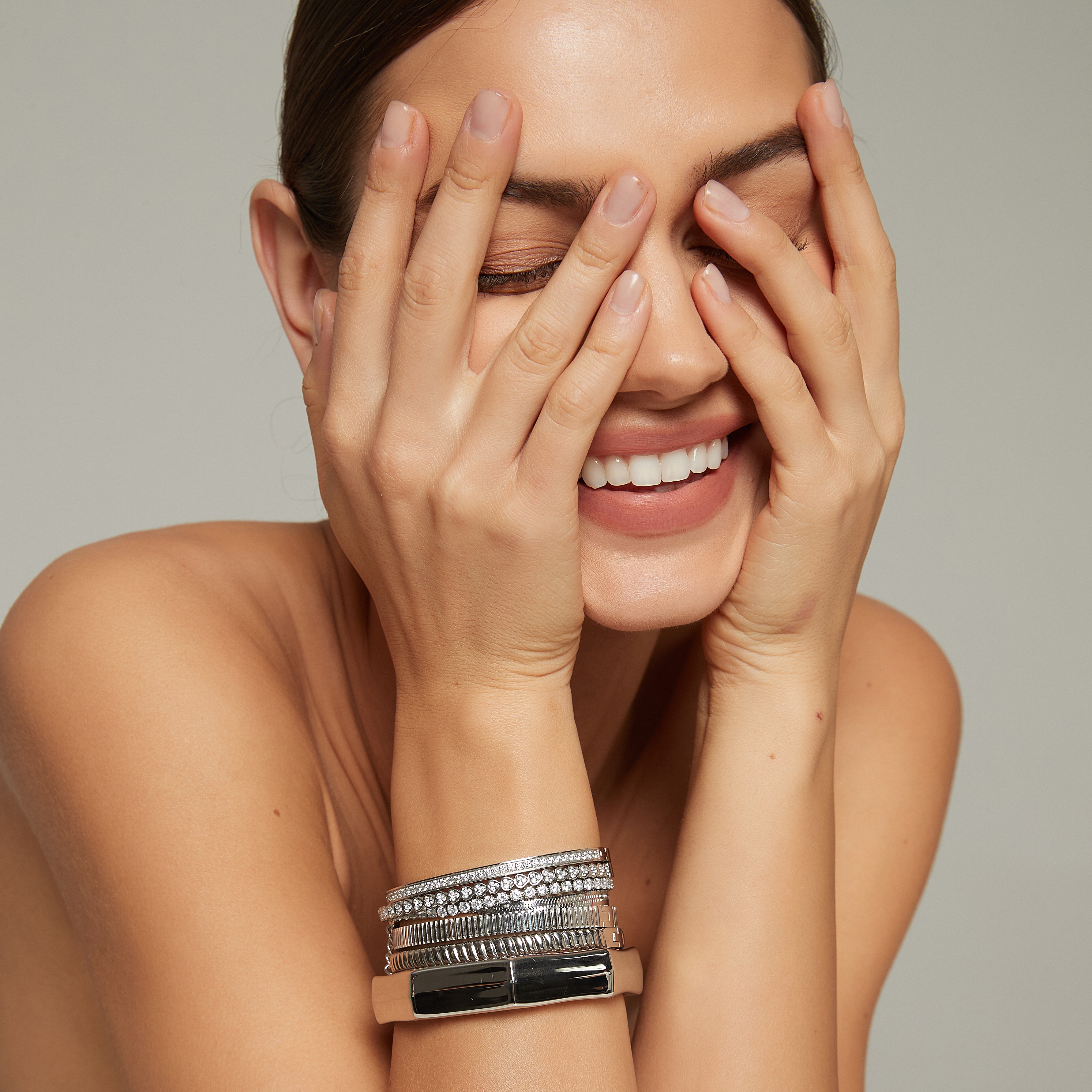 Edgy c shape bangle steel - 5