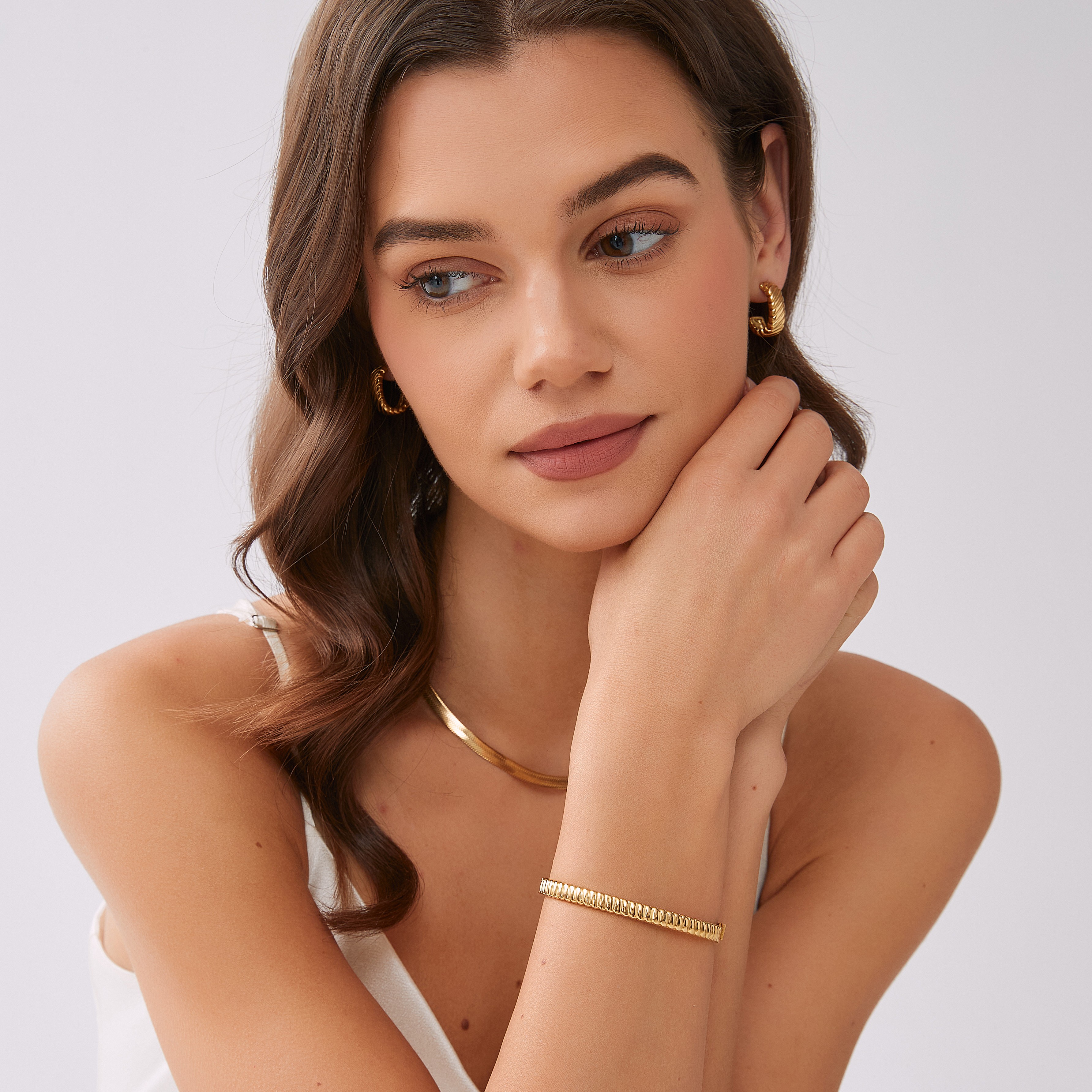 Swirl bangle gold - 4