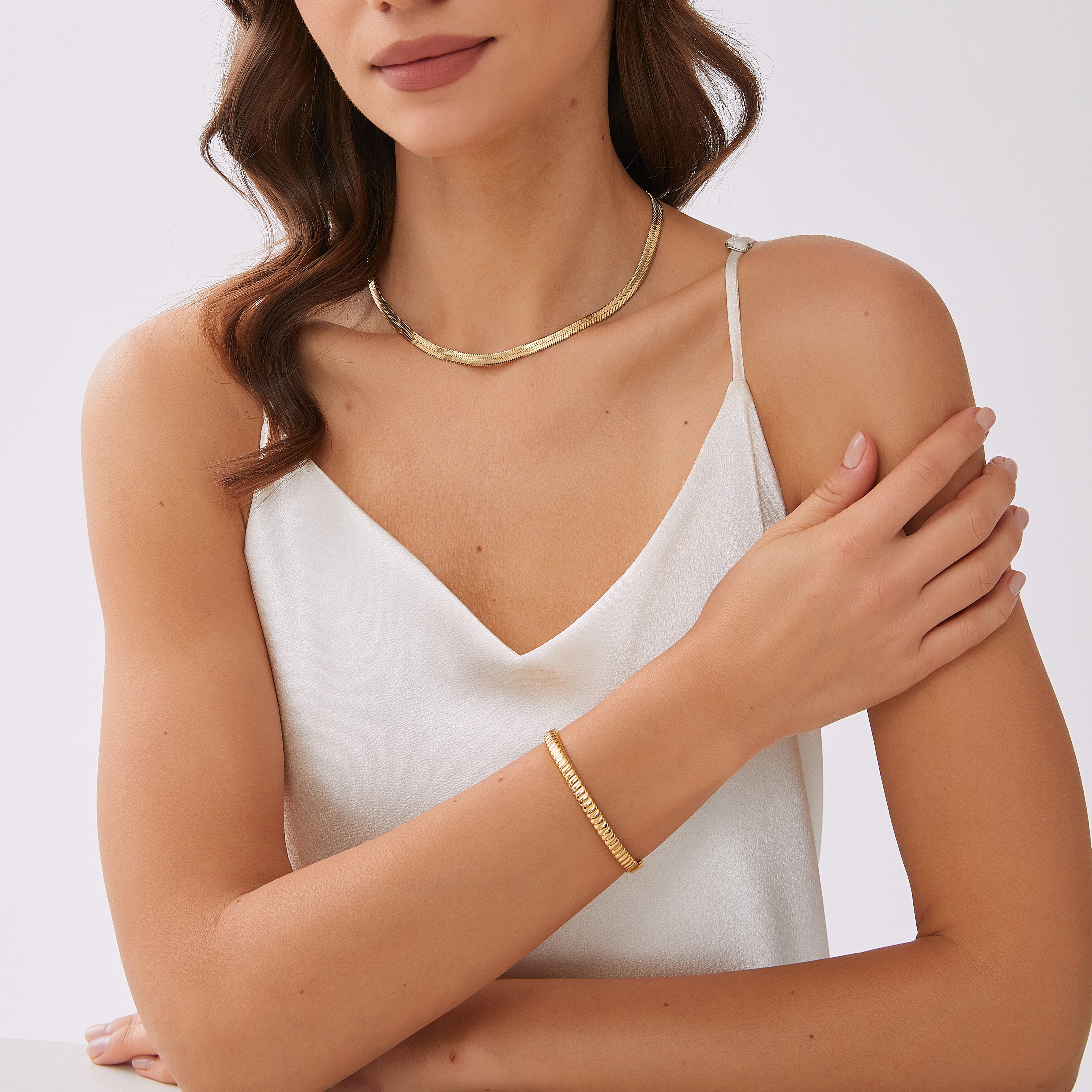 Swirl bangle gold - 5