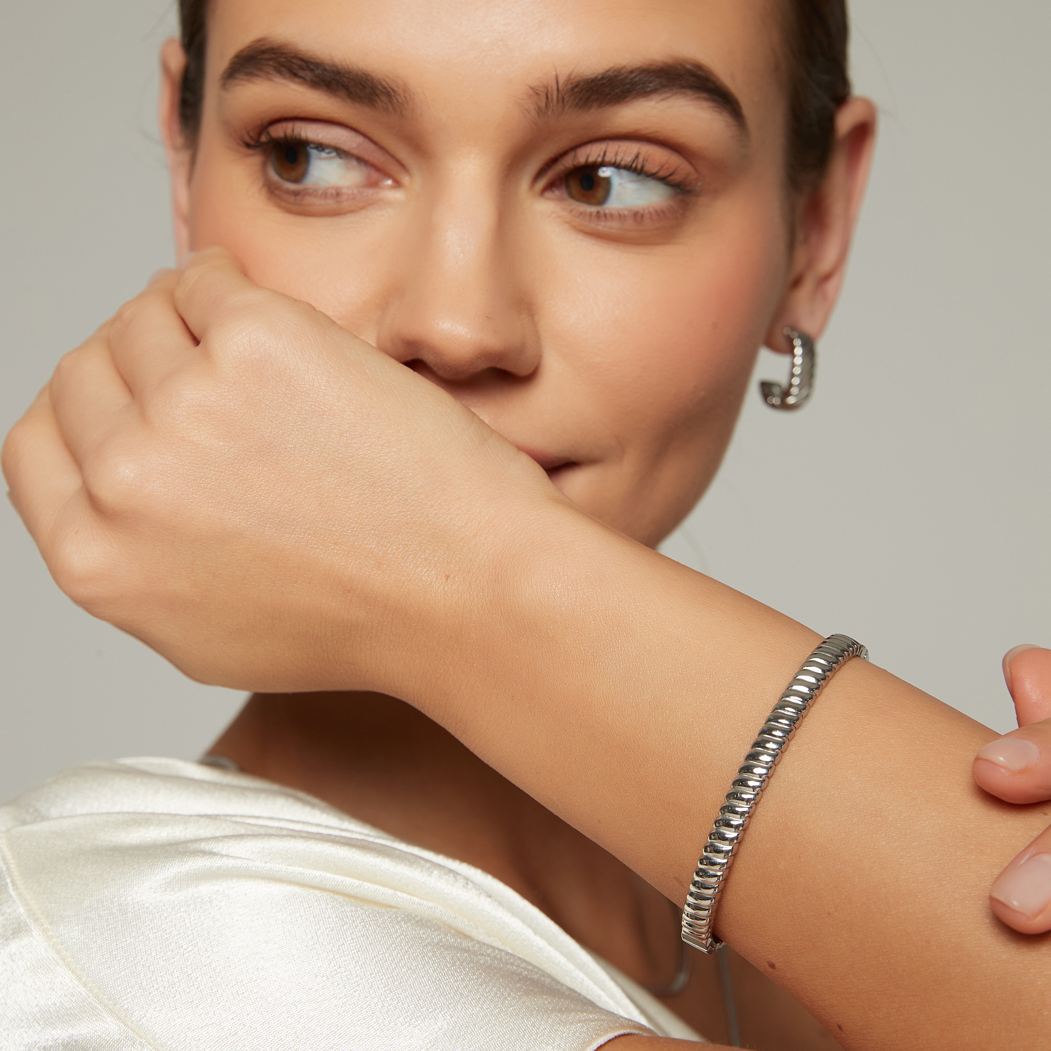 Swirl bangle steel - 2