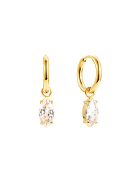 Teardrop huggie gold