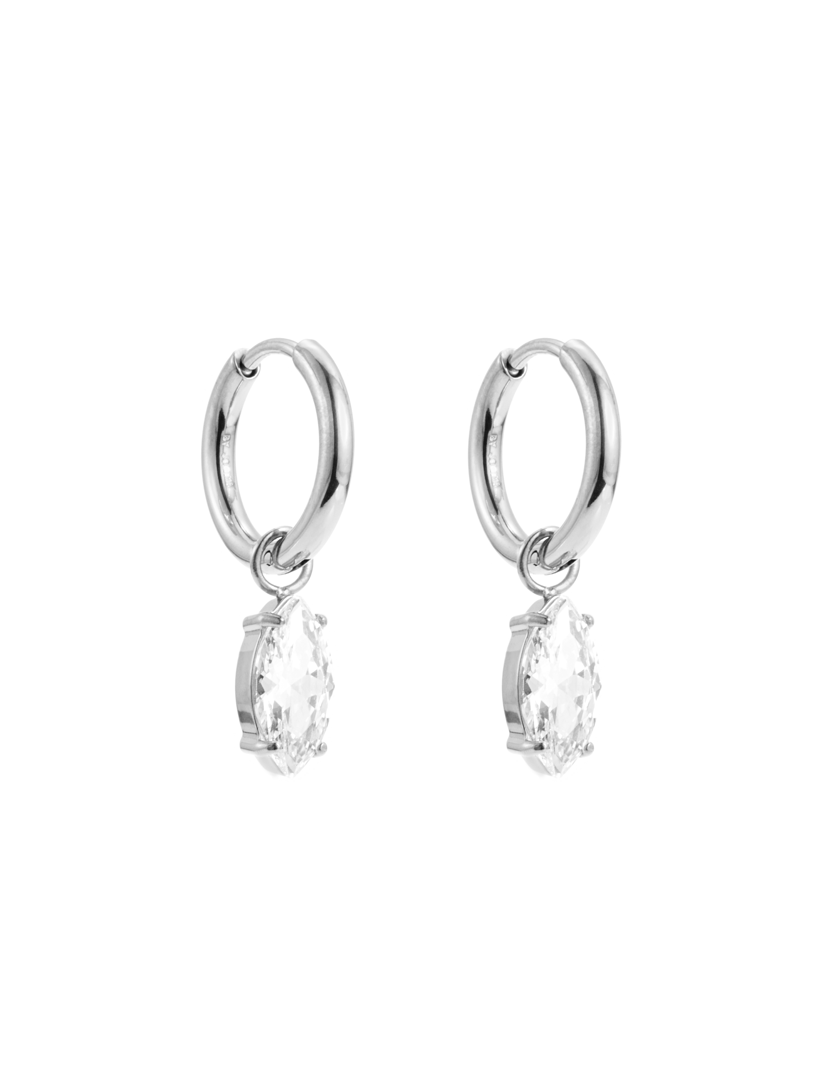 Teardrop huggie steel - 5