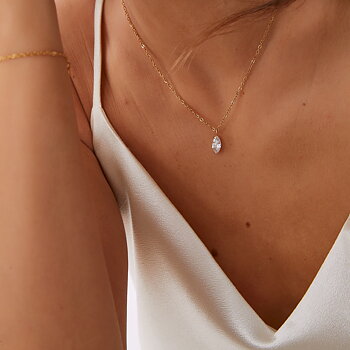 Teardrop necklace steel