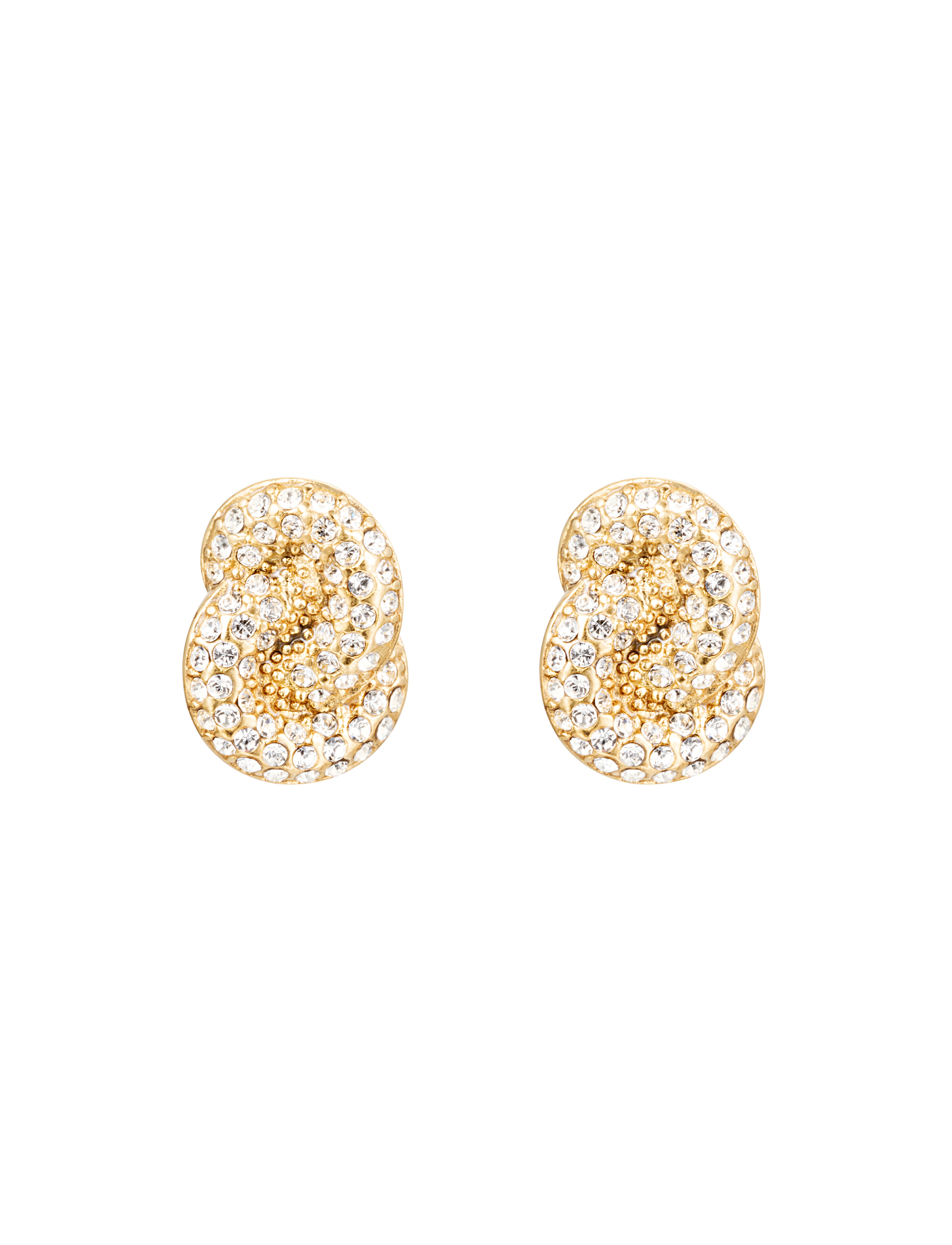 Knot crystal stud gold - 4