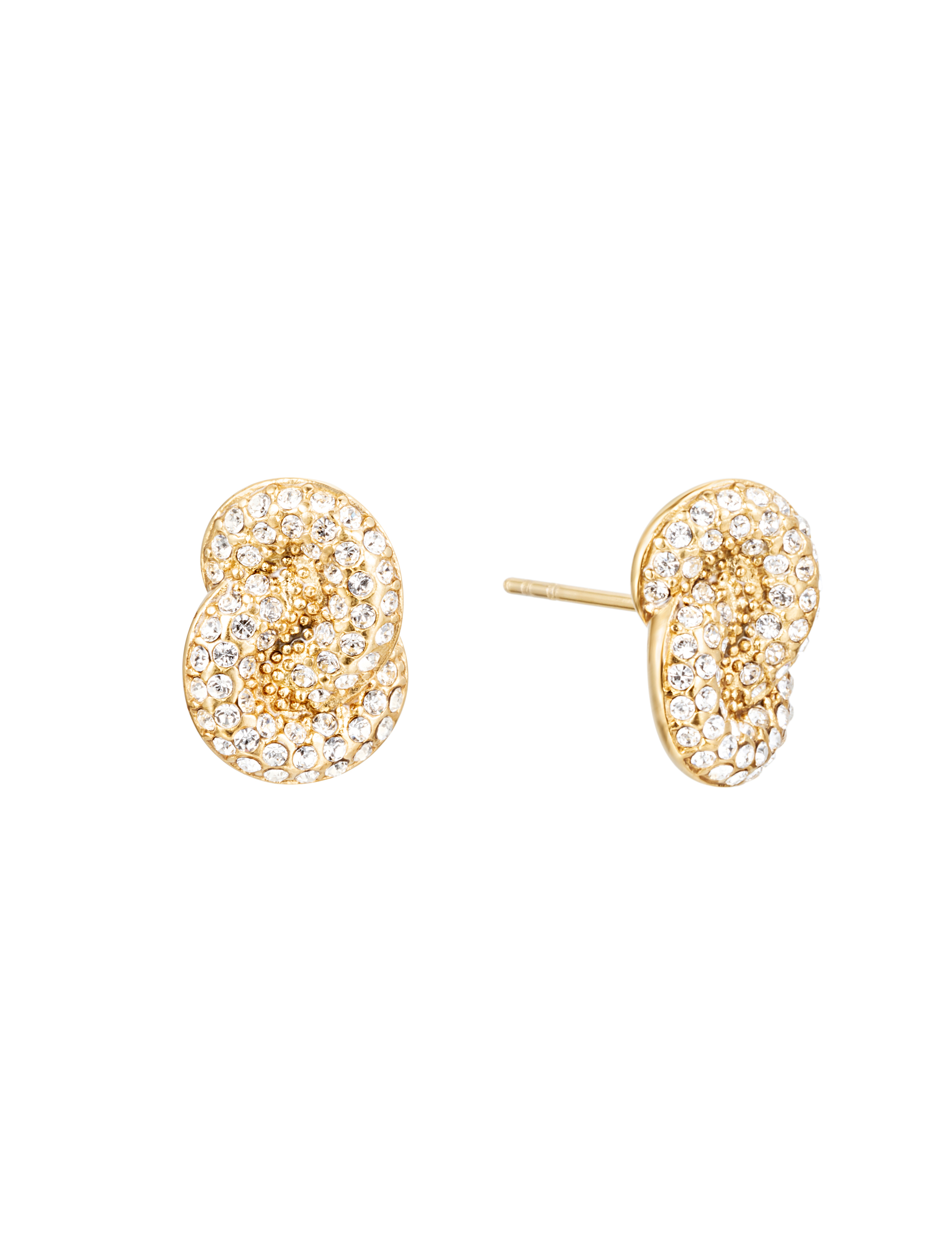 Knot crystal stud gold