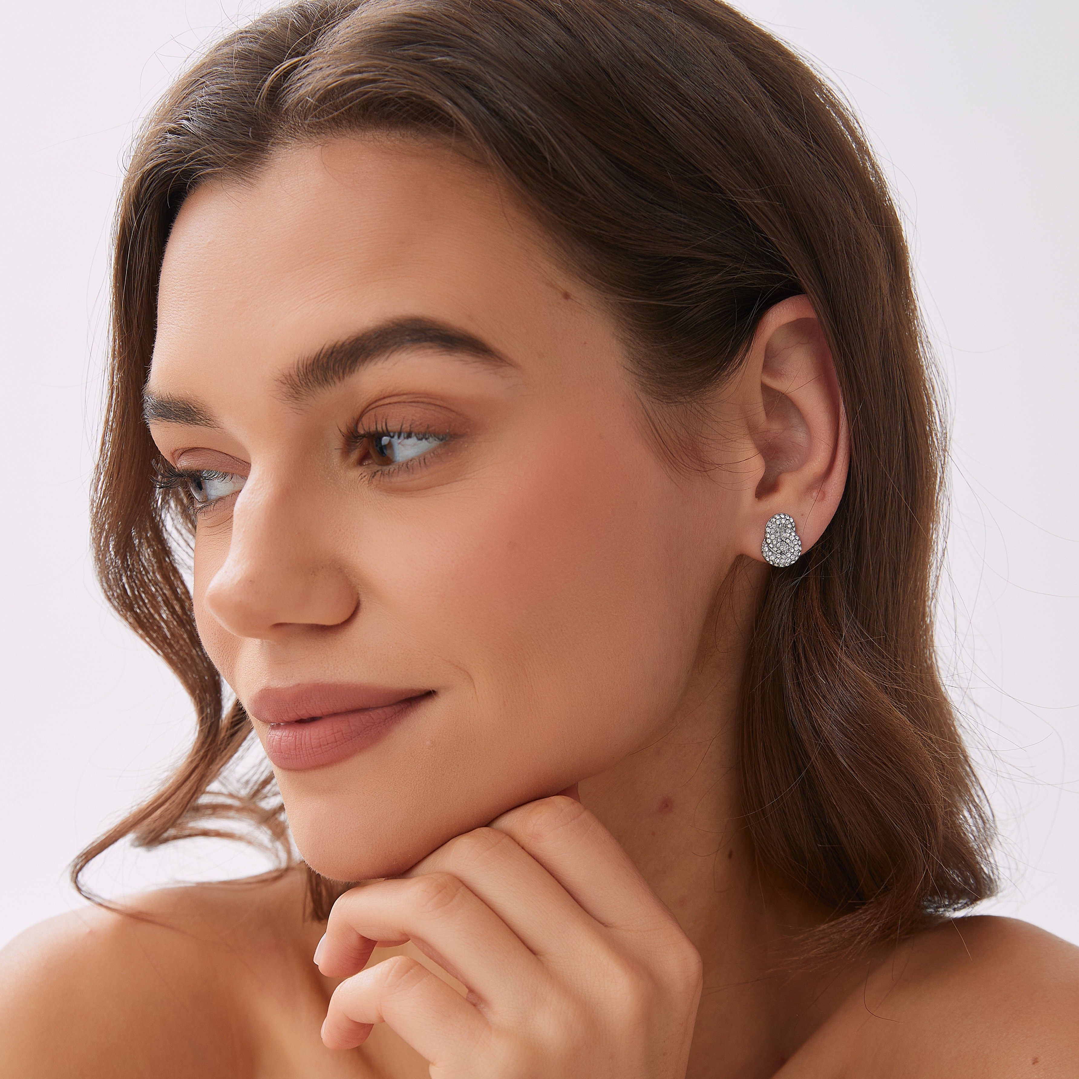 Knot crystal stud steel - 2