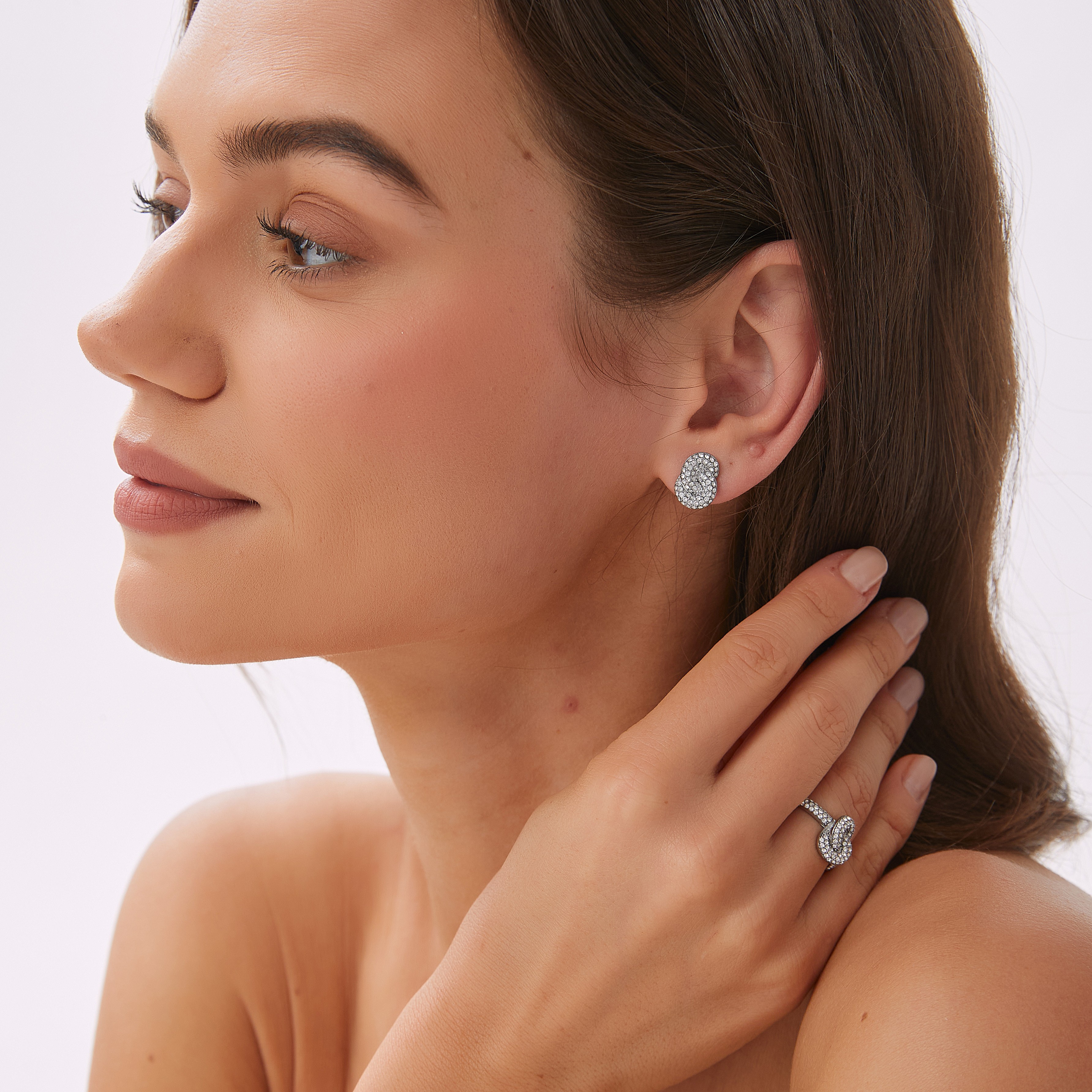 Knot crystal stud steel - 3