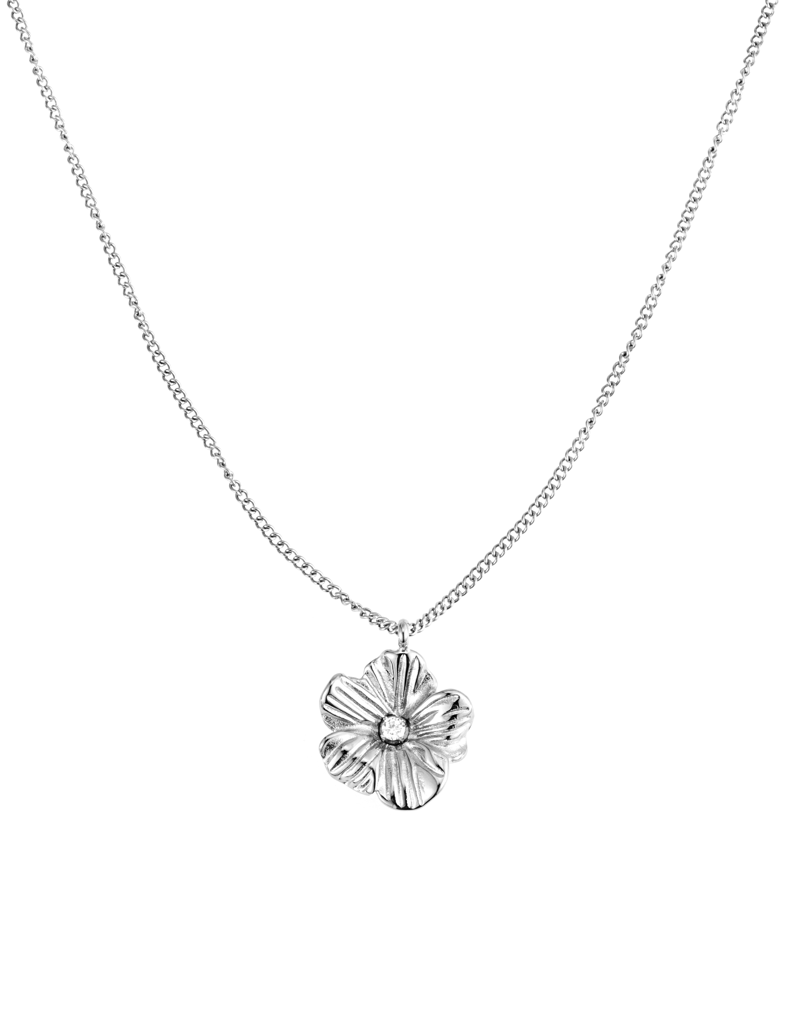 Daisy crystal necklace steel