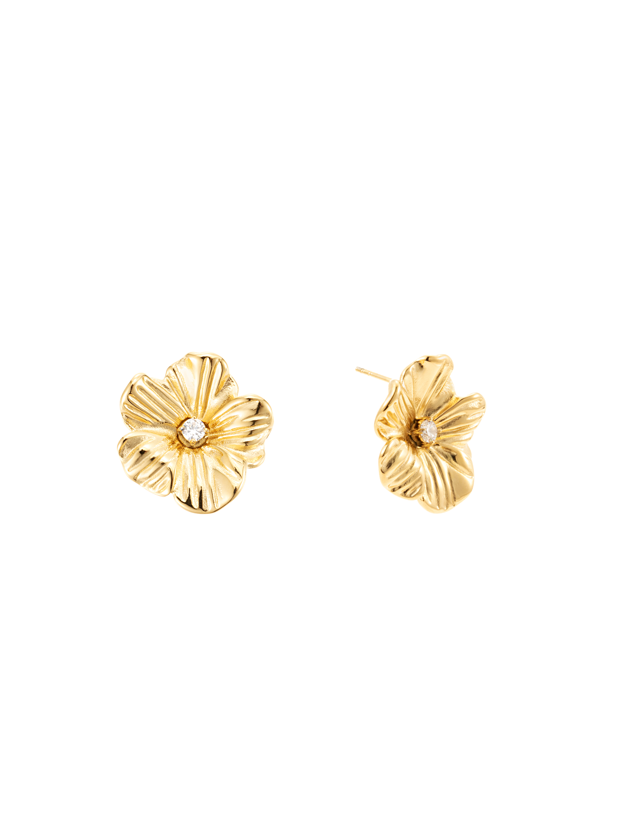 Daisy earring crystal gold