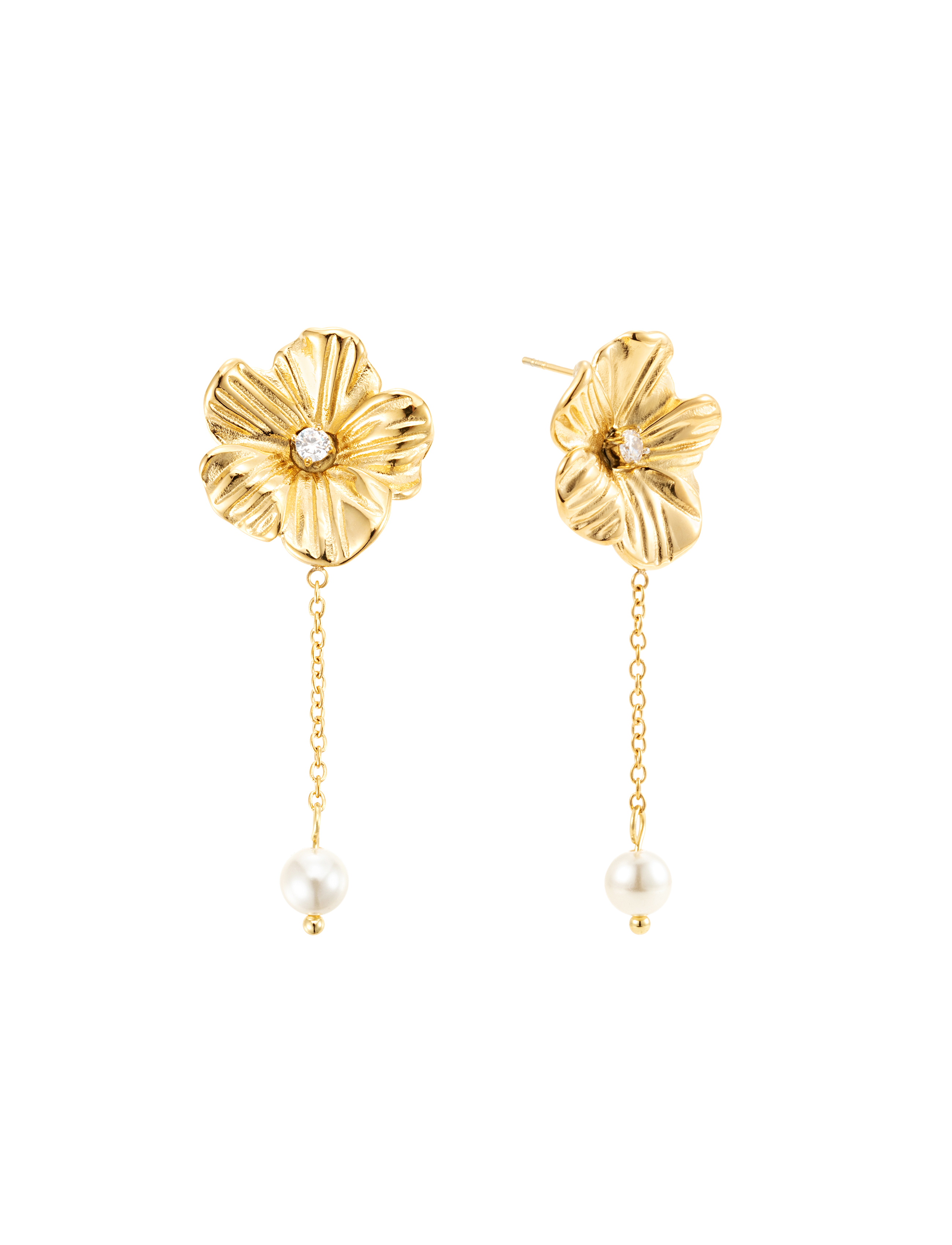 Daisy pendant earring gold - 2