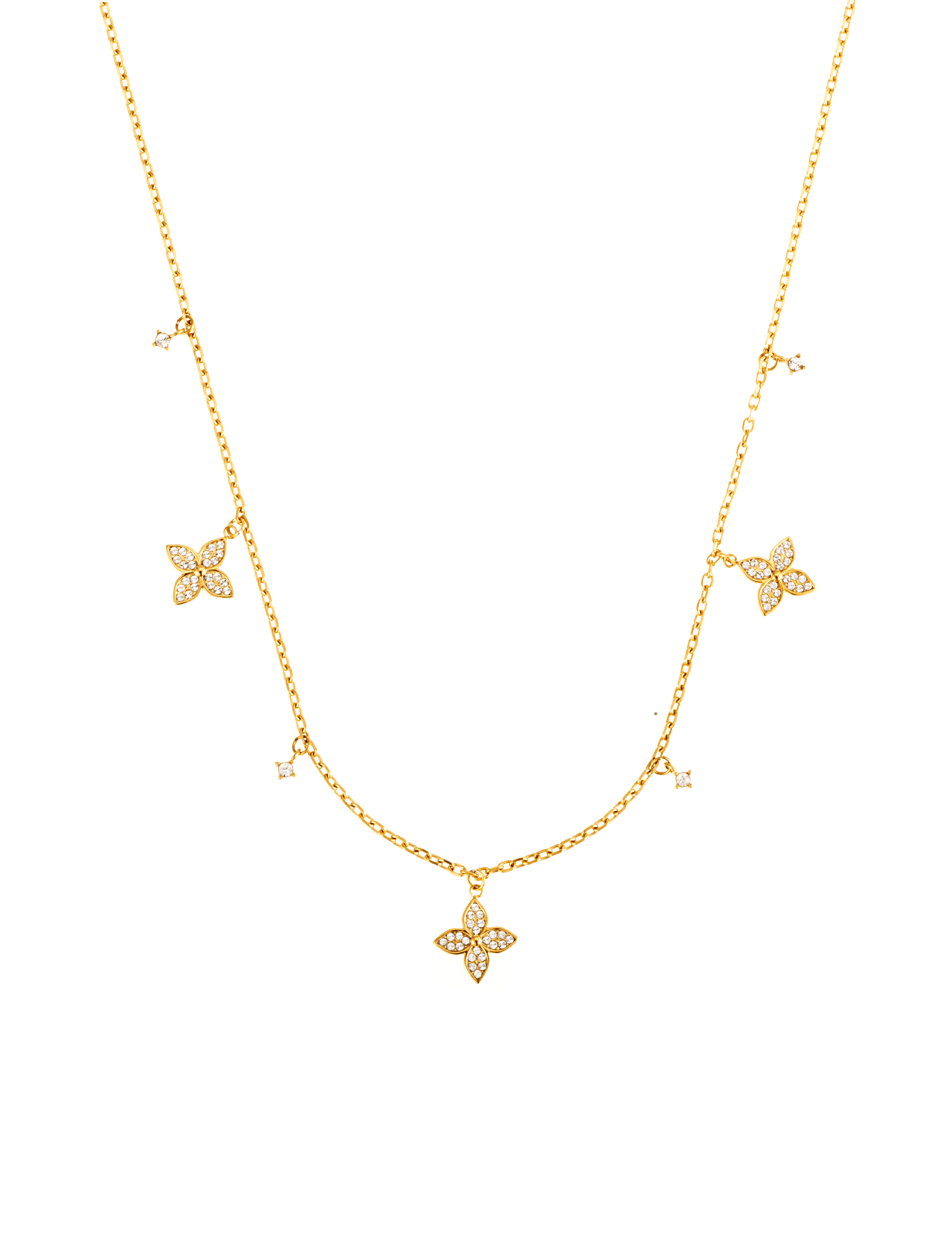 Valencia crystal necklace gold - 2