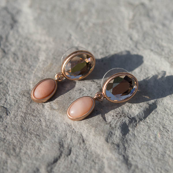 Sence Copenhagen - Earstuds Rose Aventurin  Worn Rose Gold 