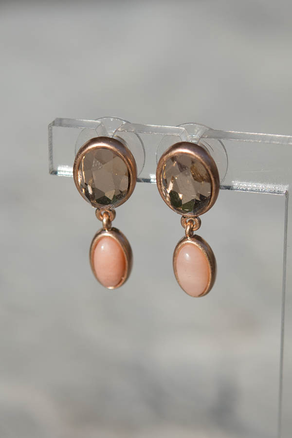 Sence Copenhagen - Earstuds Rose Aventurin  Worn Rose Gold  - 2