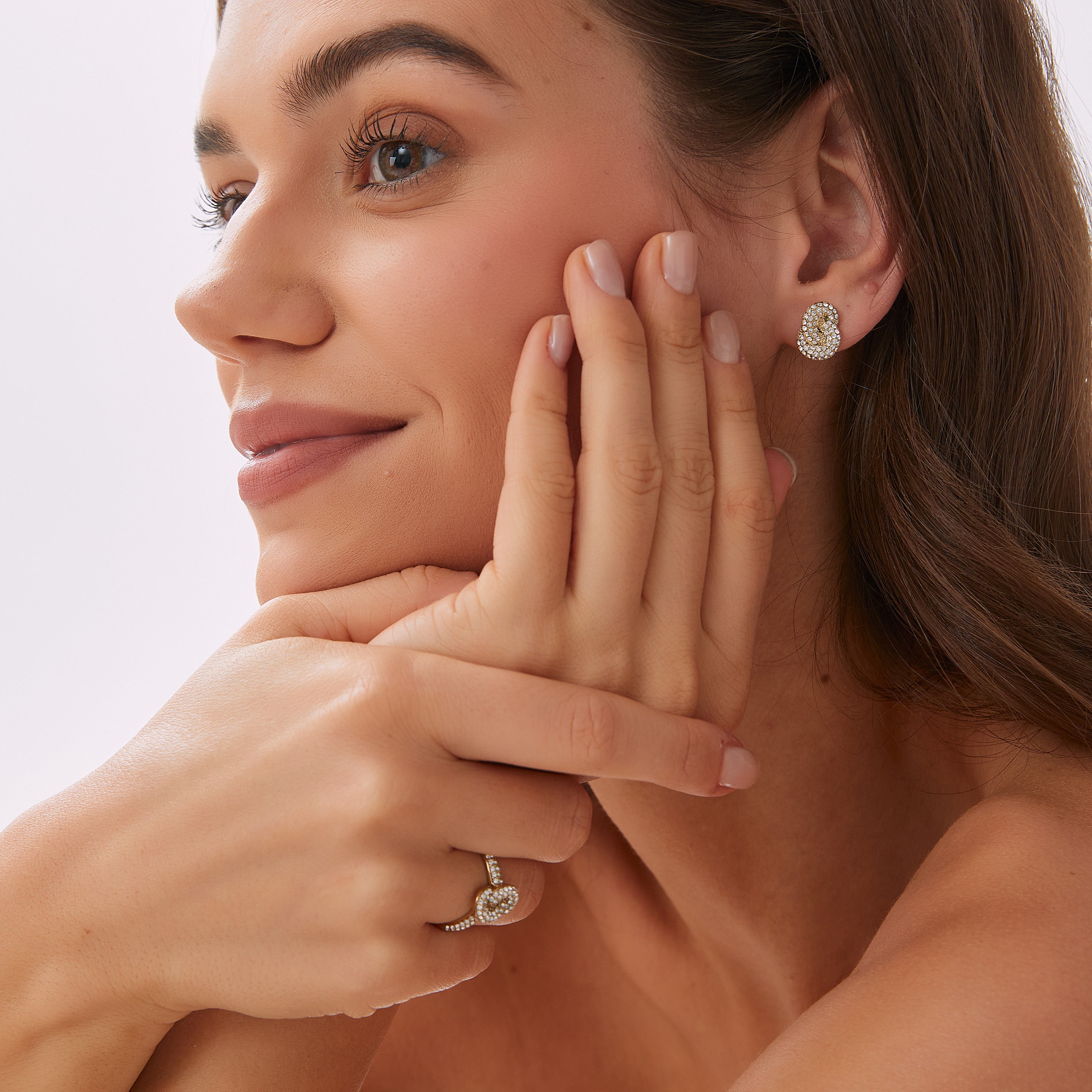 Knot crystal ring gold - 4