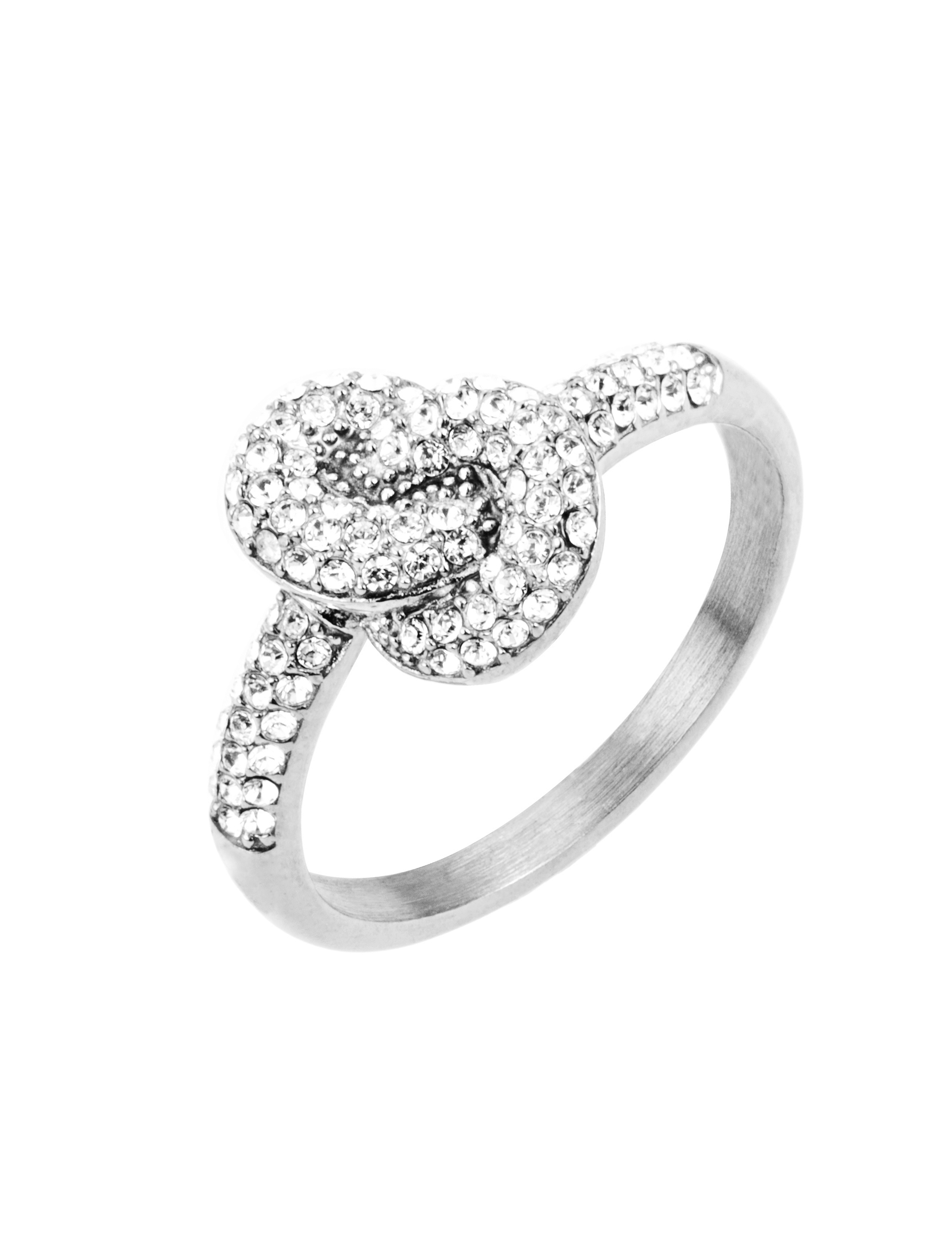 Knot crystal ring steel