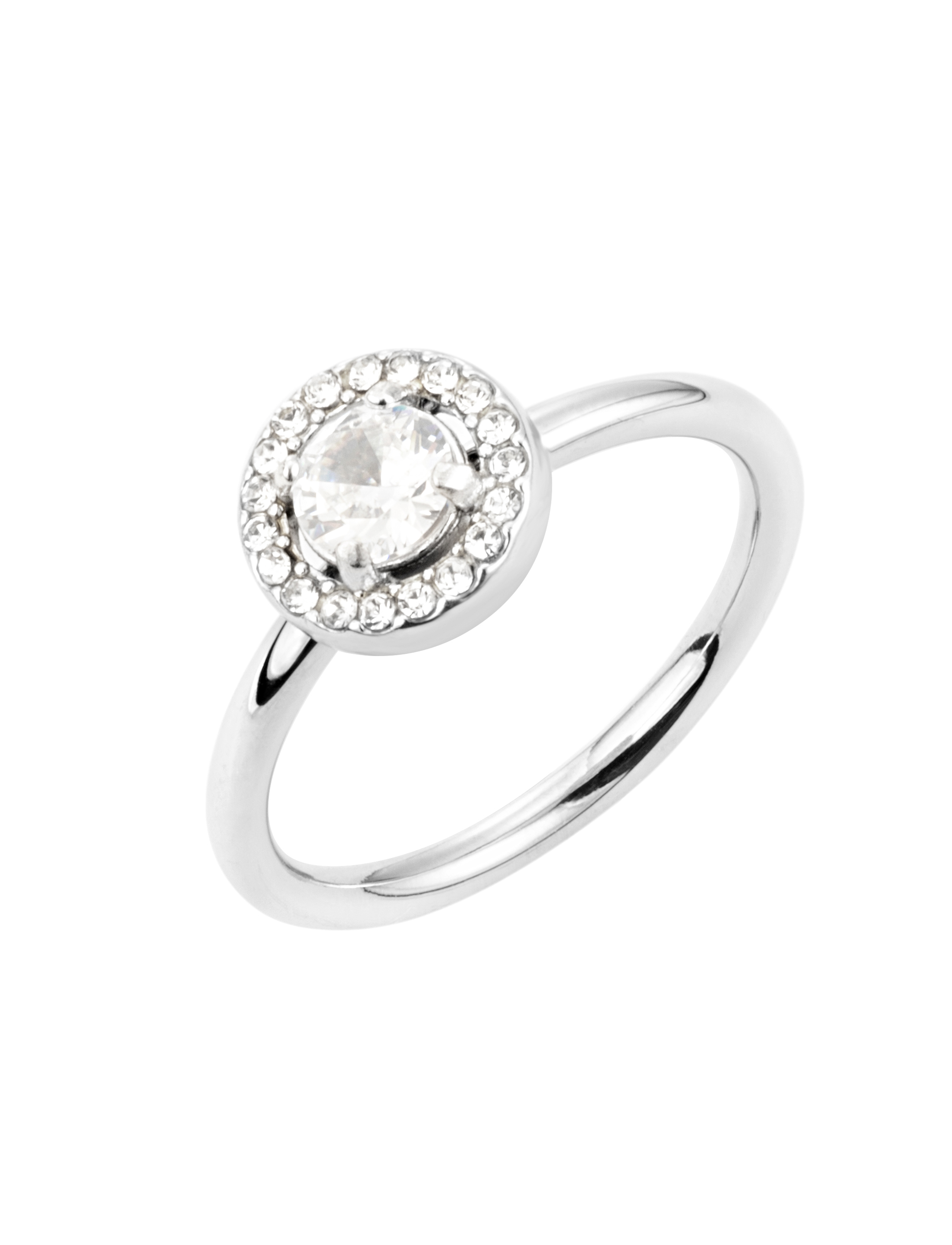 Halo crystal ring steel