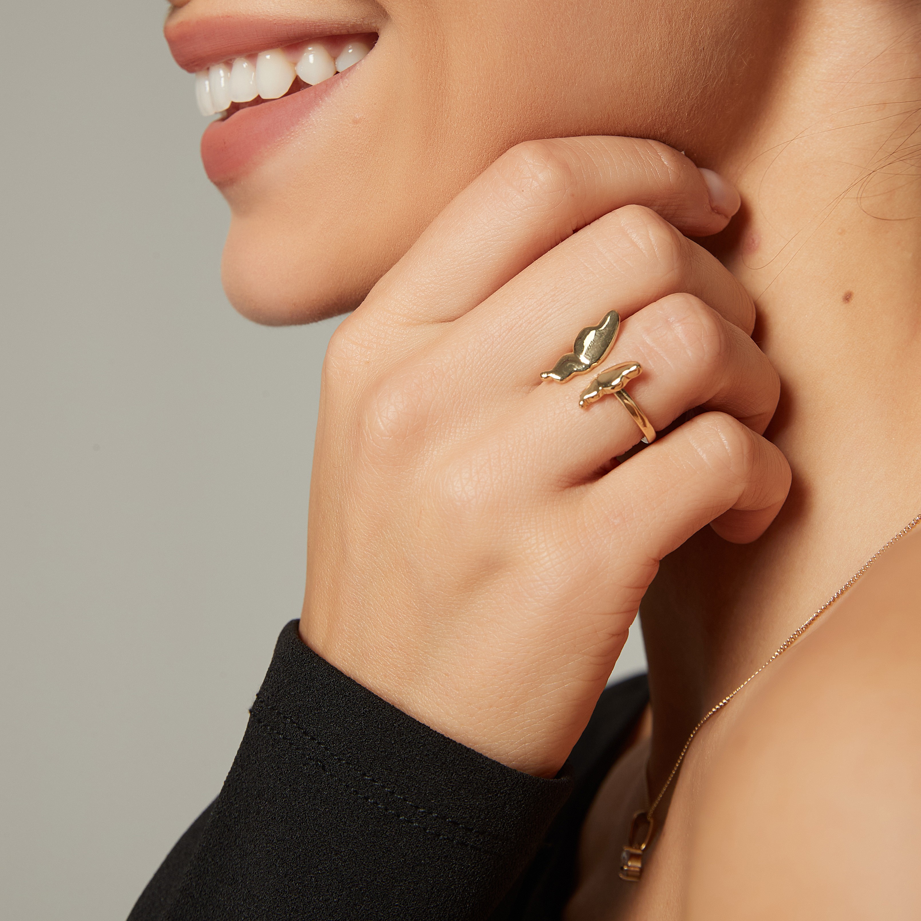 Butterfly ring gold - 2