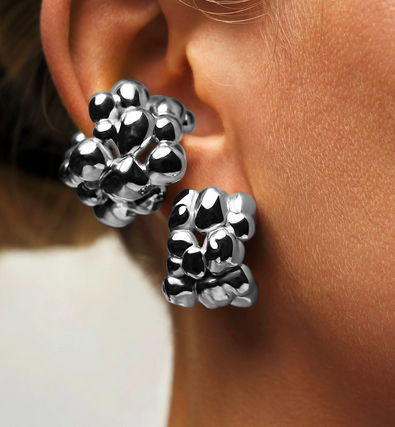 Bubble örhängen, silver