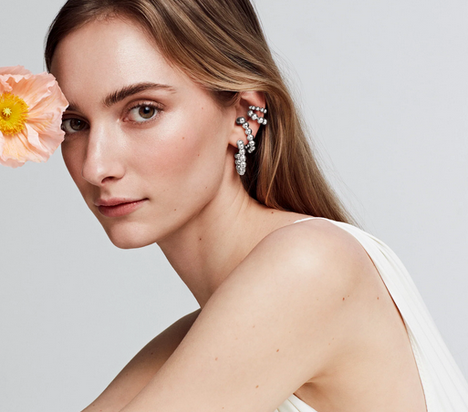 Bubble Ear Cuff, Silver - medium