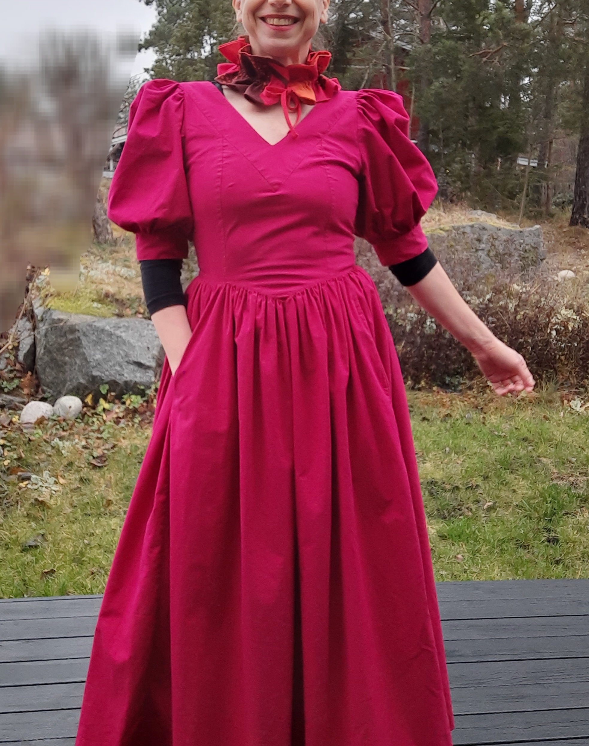 Enfärgad Laura Ashley klänning storlek 40, Vintage - 9