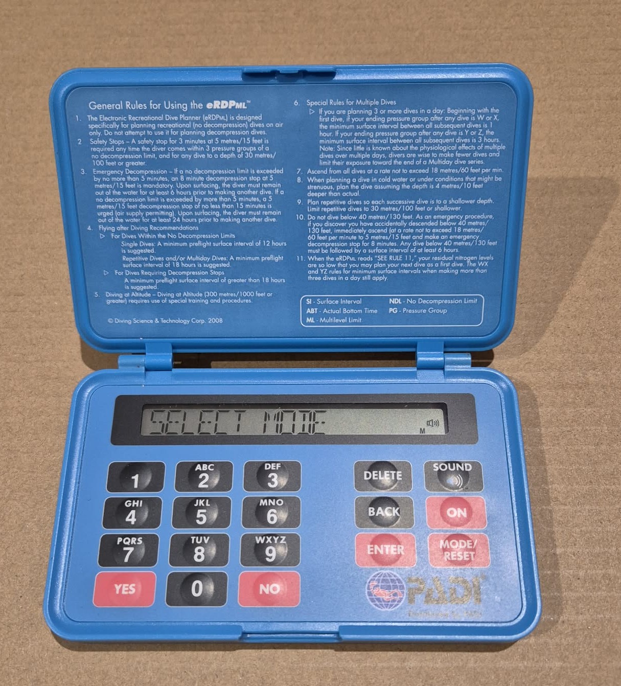 PADI eRDPml (Electronic Recreational Dive Planner, Multilevel) - 2