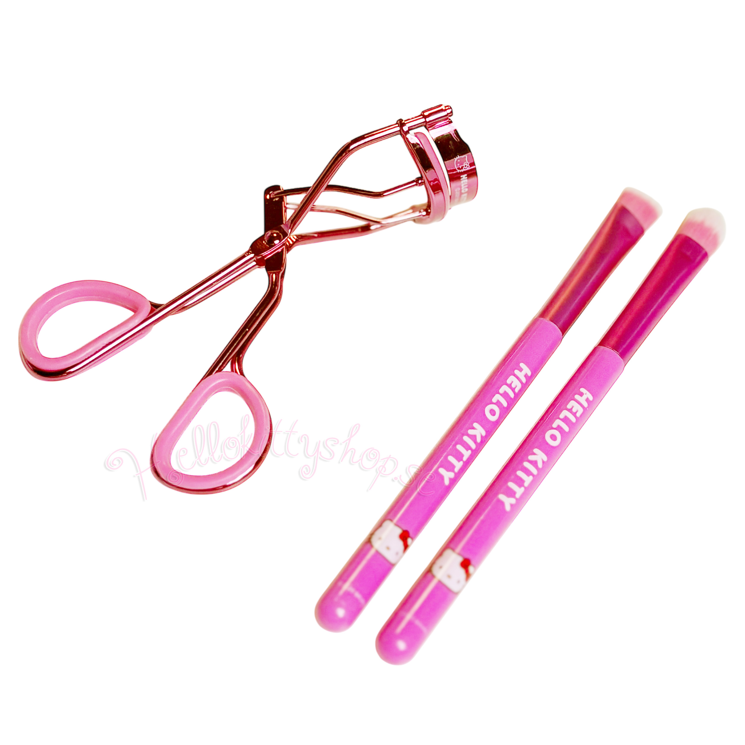 Hello Kitty Rosa Beauty Set i 3 delar - Sminkborstar & Eyelash Curler&nbsp; - 8