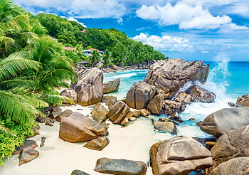 La Digue Island, Seychelles, puslespil med 500 brikker (B-54251)