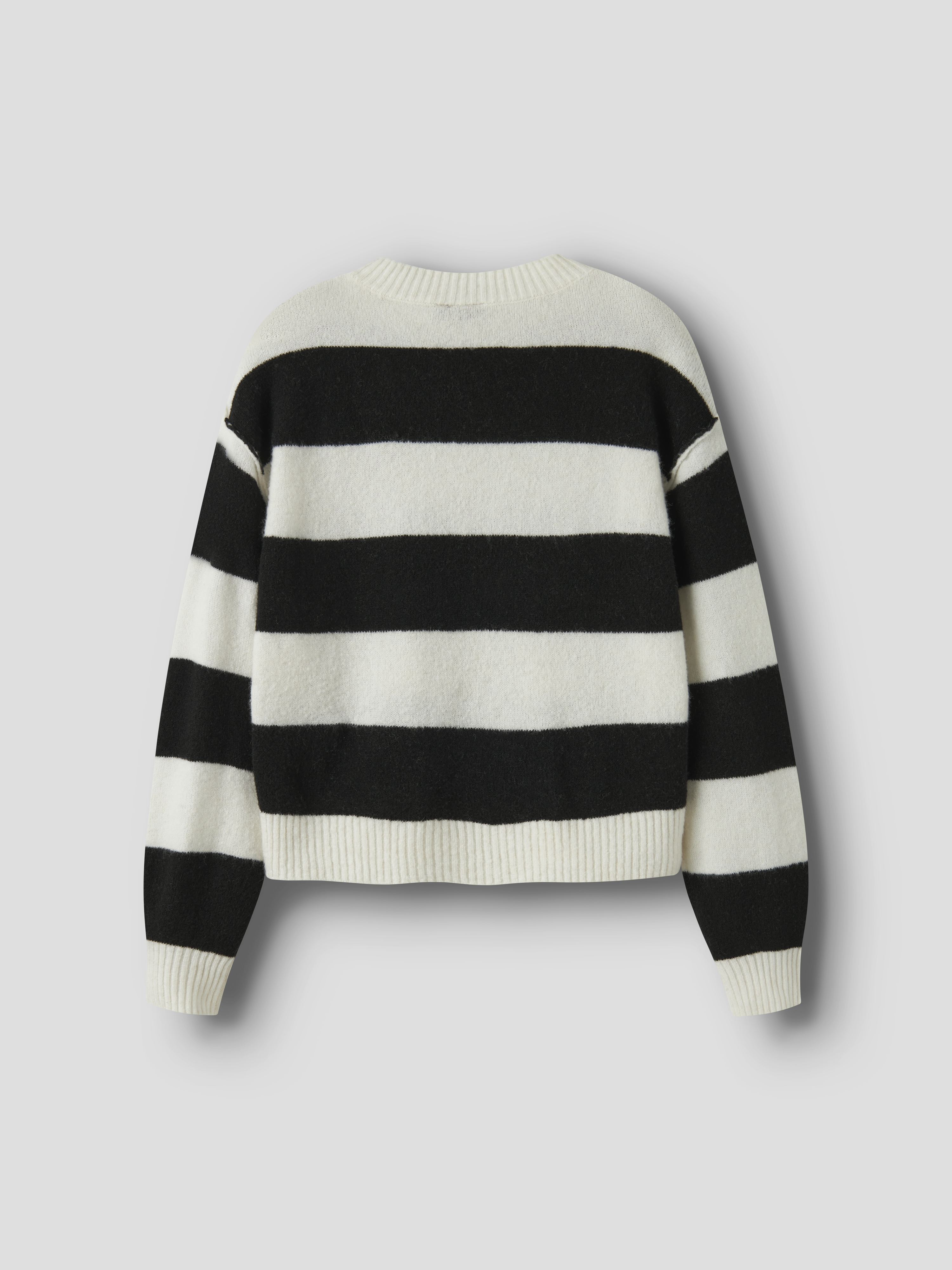 NLFBYNTHE STRIPE LS SHORT KNIT black - 2