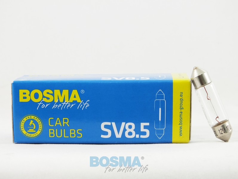 Spolelampe Bosma SV8,5 12V 10W 36mm