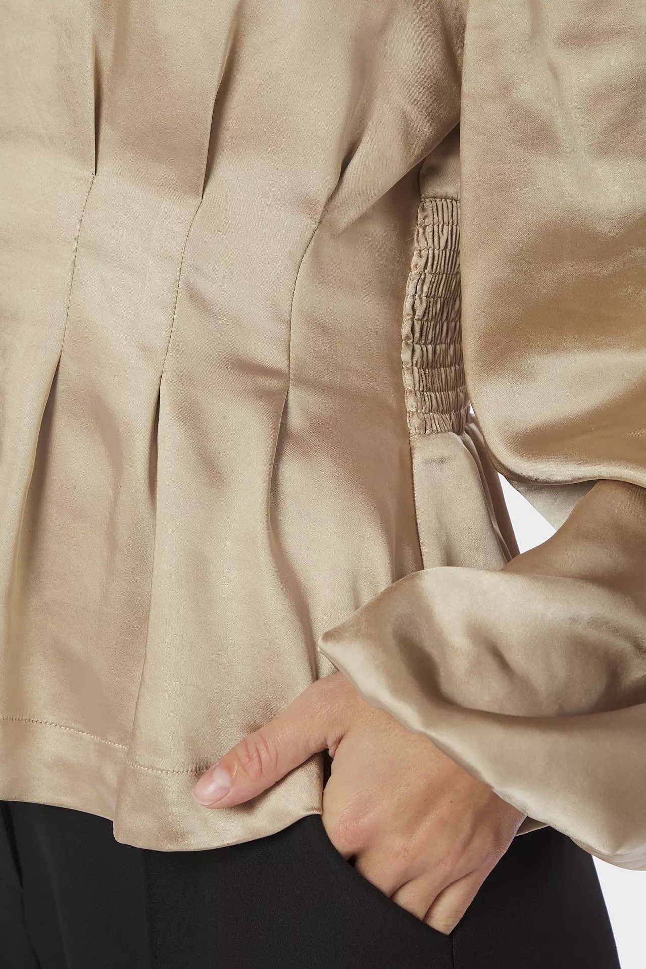Neo Noir  - Vanya Crushed Sateen Blouse Gold - 4