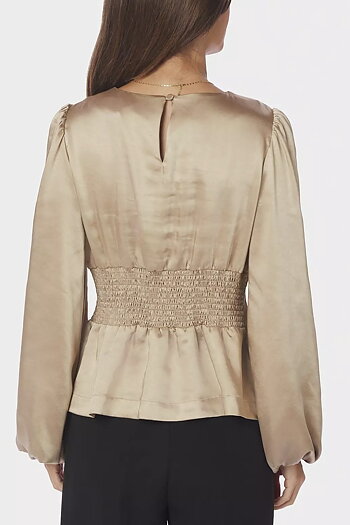 Neo Noir  - Vanya Crushed Sateen Blouse Gold