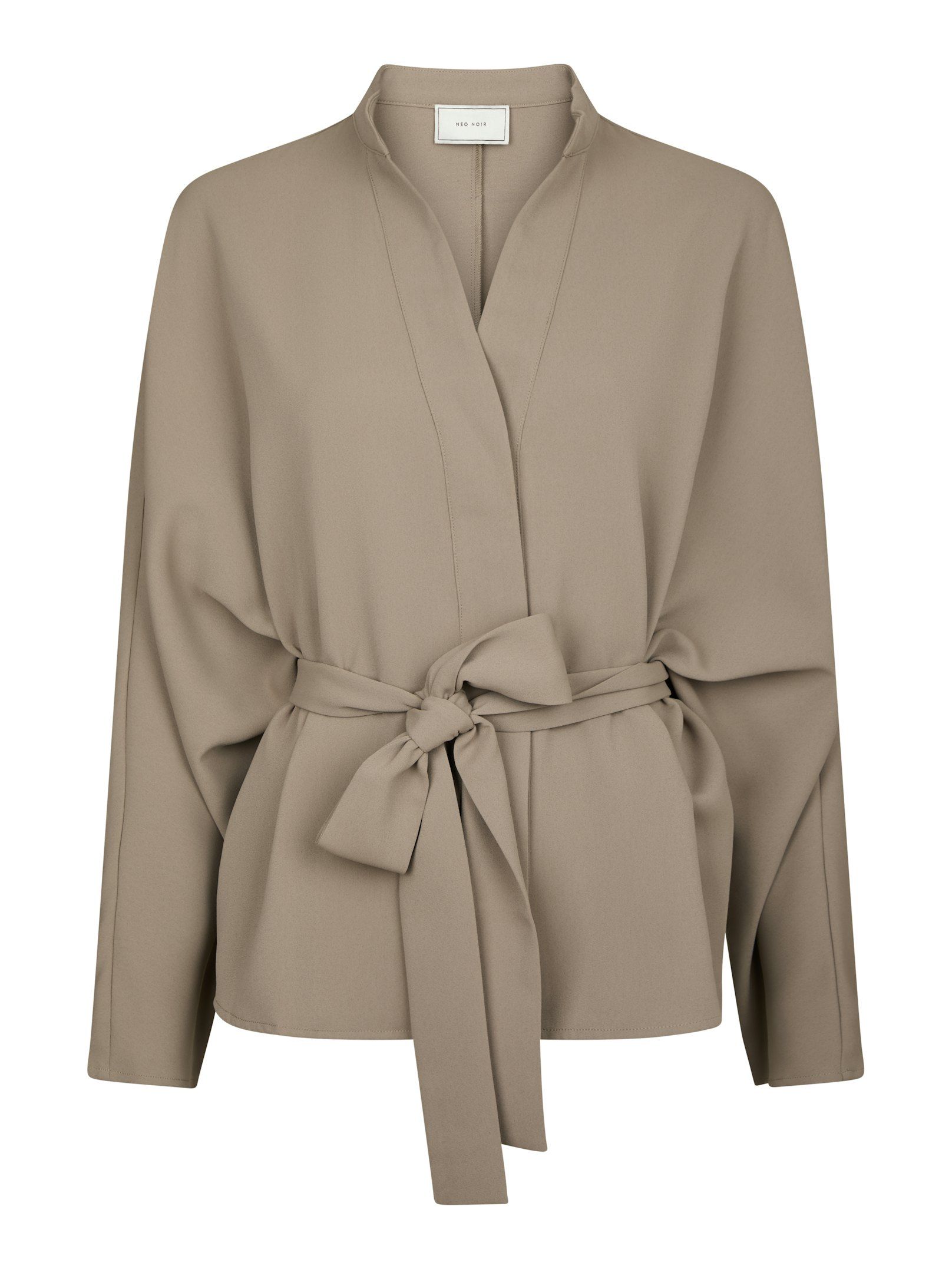 Neo Noir  - Ellery Crepe Blouse Taupe - 5