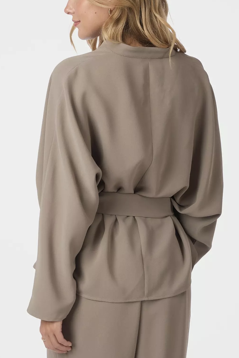 Neo Noir  - Ellery Crepe Blouse Taupe - 2