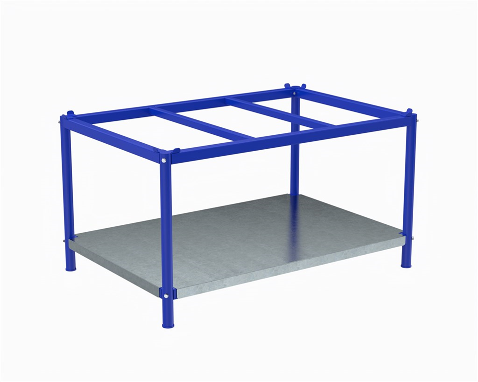 Pallbord med pallstyrning för EUR-pall 1200×800 mm i lager- och produktionsmiljö