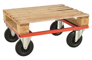 Halvpallvagn för halvpallar 800×600 mm, röd