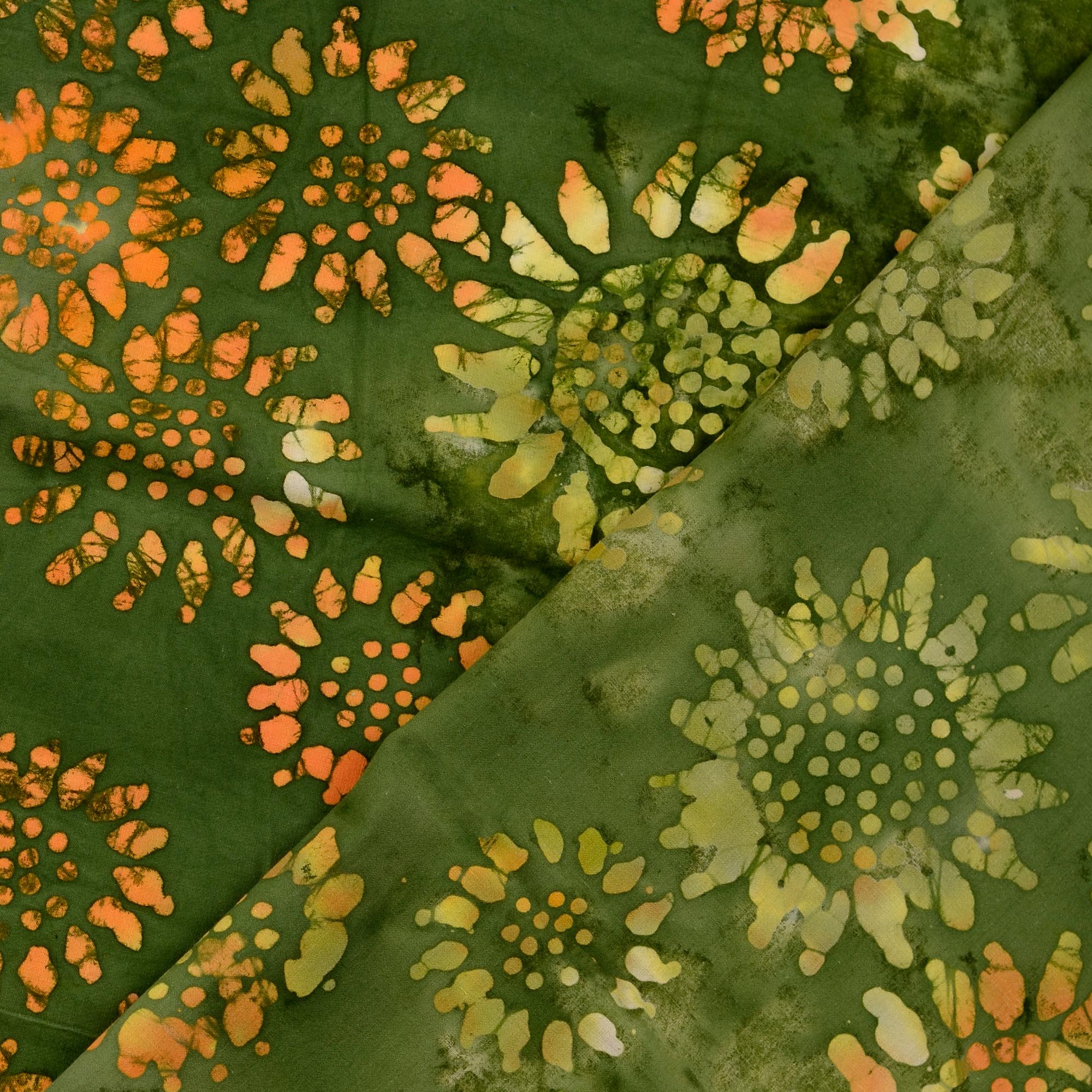 Batik Grön/Gul Poplin - 3