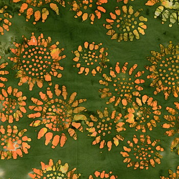 Batik Grön/Gul Poplin