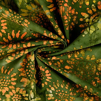 Batik Grön/Gul Poplin