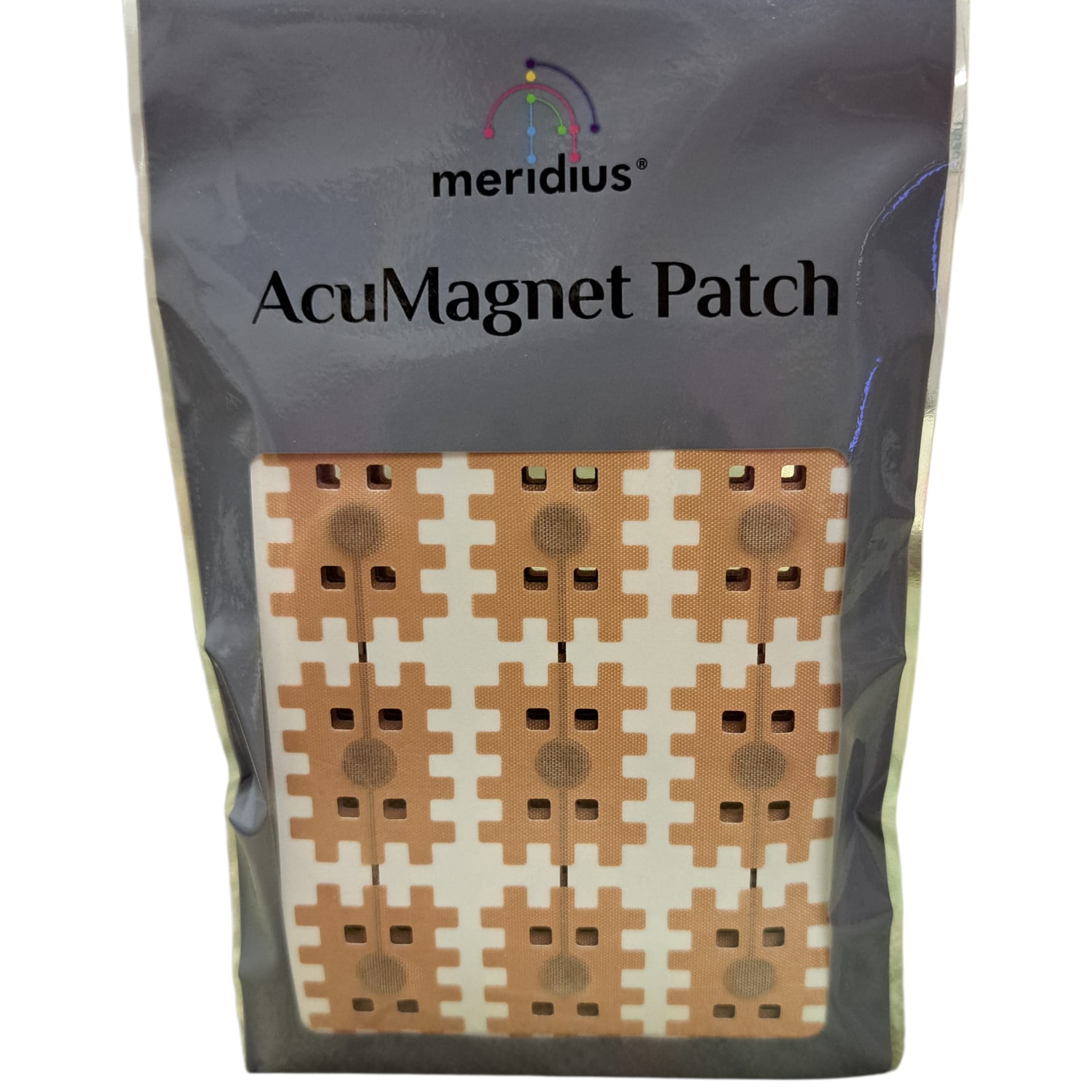 AcuMagnet Patch, Kulplåster för kroppsakupressur, 1100 gauss, 45 st med en magnet på rutnätsplåster - 2